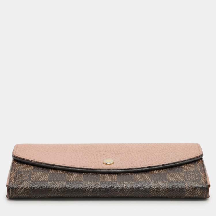 Pre Owned Louis Vuitton Damier Ebene Canvas and Leather Normandy Continental Wallet