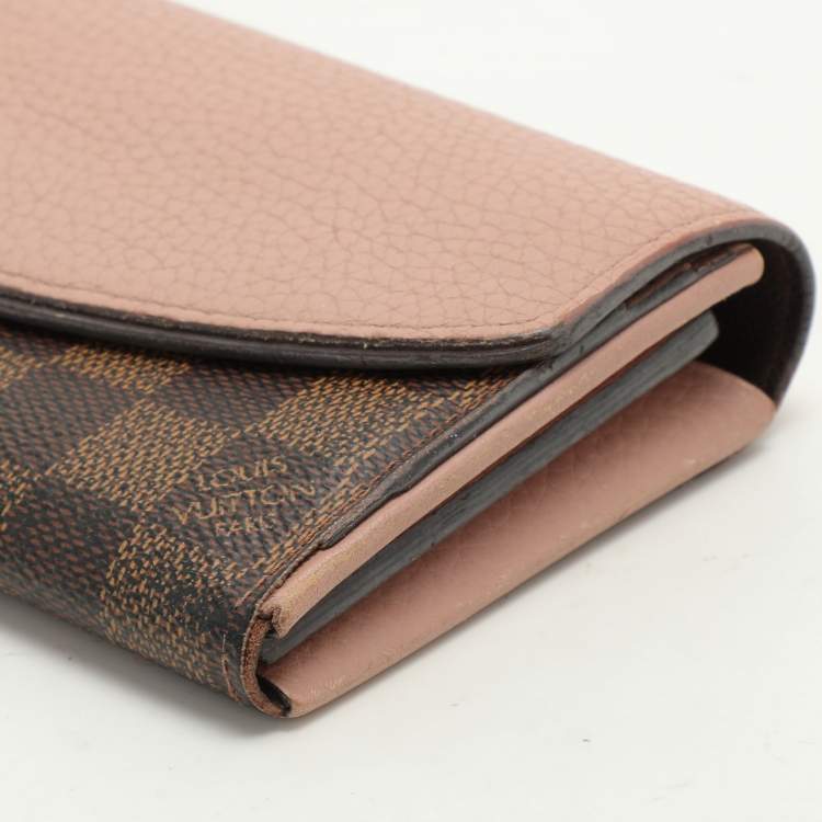 Pre Owned Louis Vuitton Damier Ebene Canvas and Leather Normandy Continental Wallet