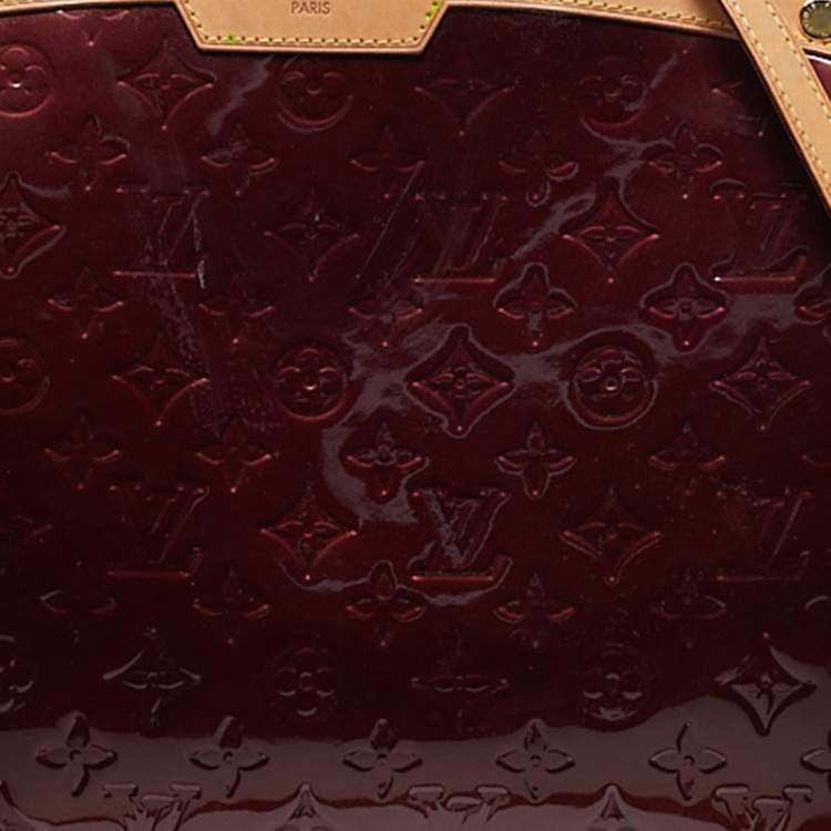 Pre Owned Louis Vuitton Rouge Fauviste Monogram Vernis Brea GM Bag