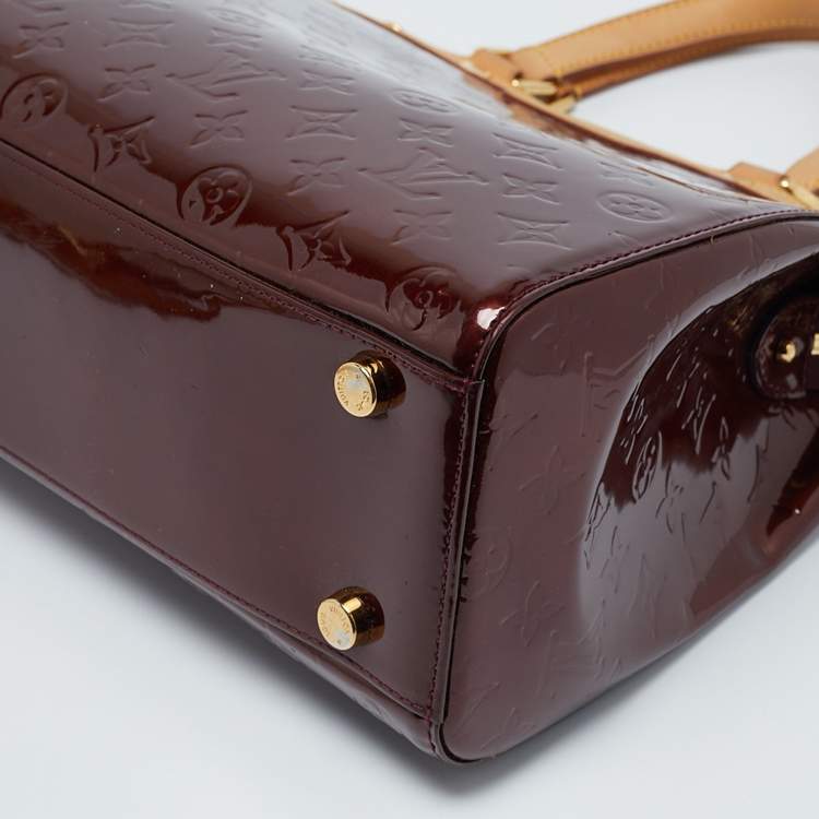 Pre Owned Louis Vuitton Rouge Fauviste Monogram Vernis Brea GM Bag