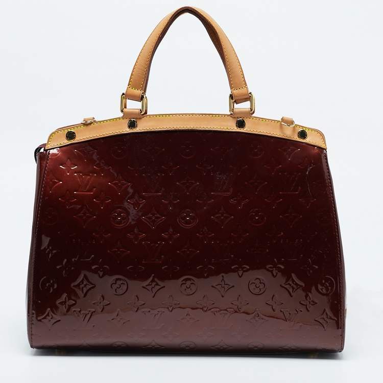 Pre Owned Louis Vuitton Rouge Fauviste Monogram Vernis Brea GM Bag