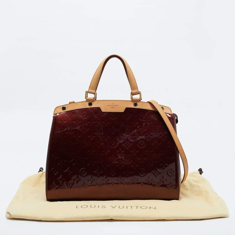 Pre Owned Louis Vuitton Rouge Fauviste Monogram Vernis Brea GM Bag