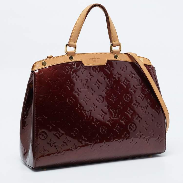 Pre Owned Louis Vuitton Rouge Fauviste Monogram Vernis Brea GM Bag