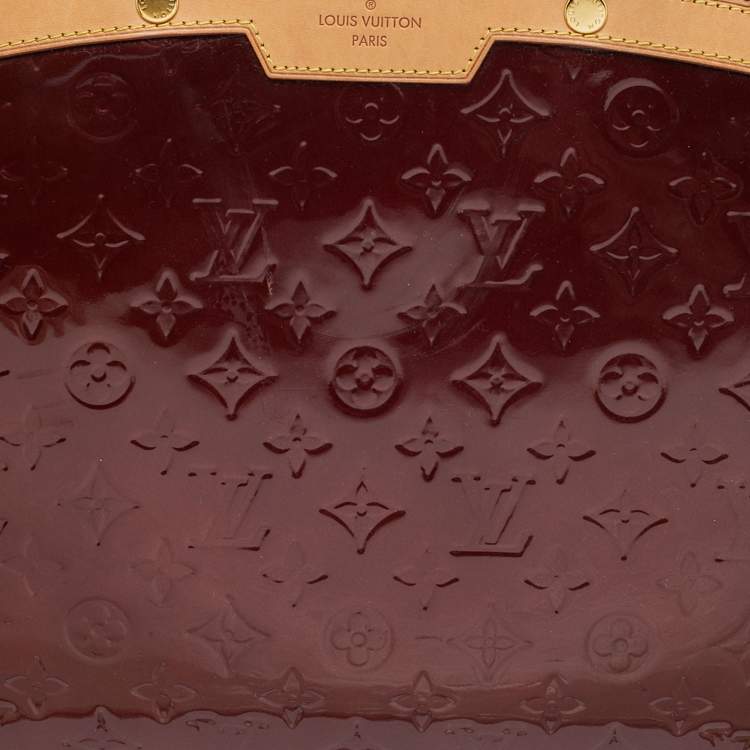 Pre Owned Louis Vuitton Rouge Fauviste Monogram Vernis Brea GM Bag