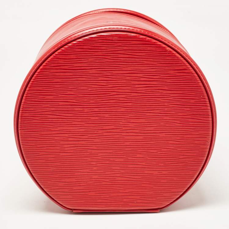 Pre Owned Louis Vuitton Red Epi Leather Cannes Vanity Case Bag
