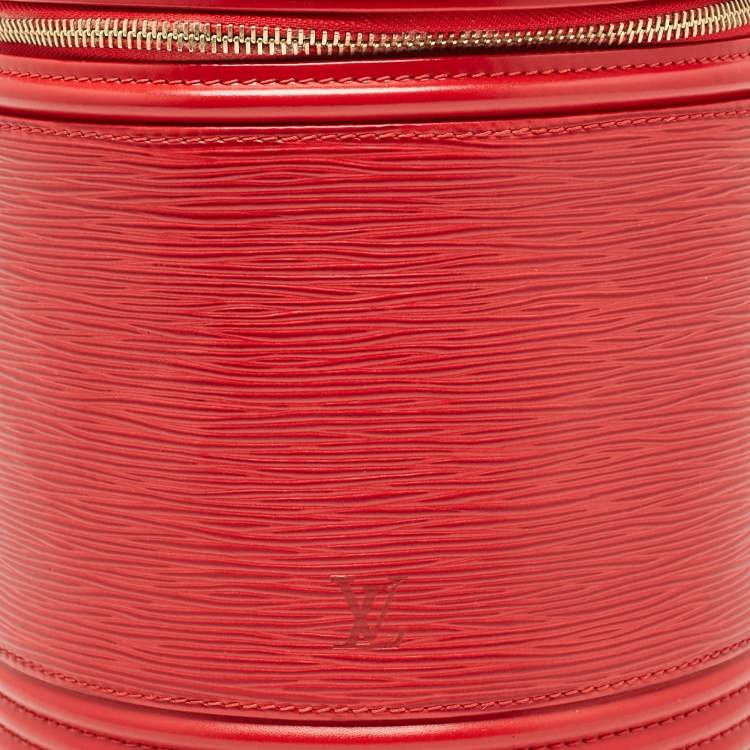 Pre Owned Louis Vuitton Red Epi Leather Cannes Vanity Case Bag