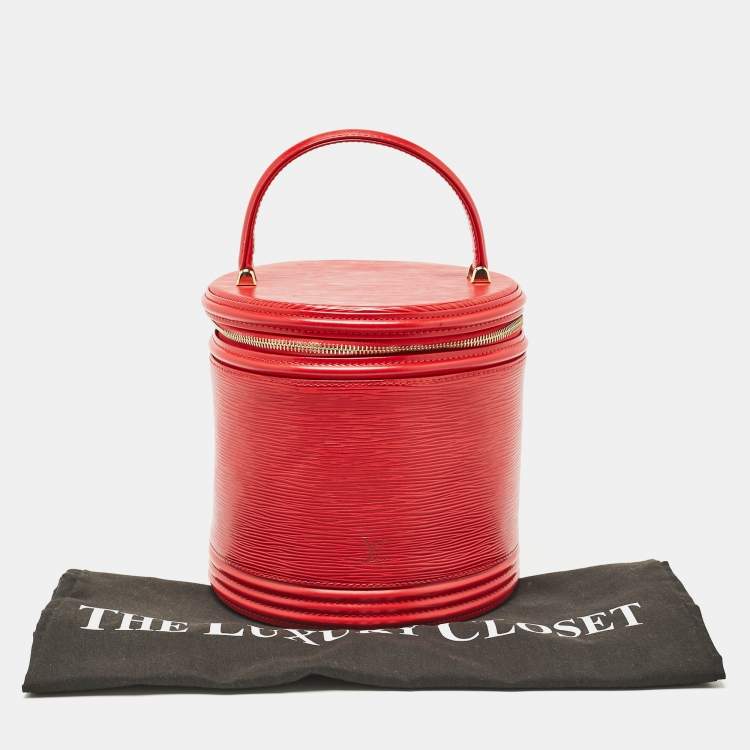 Pre Owned Louis Vuitton Red Epi Leather Cannes Vanity Case Bag