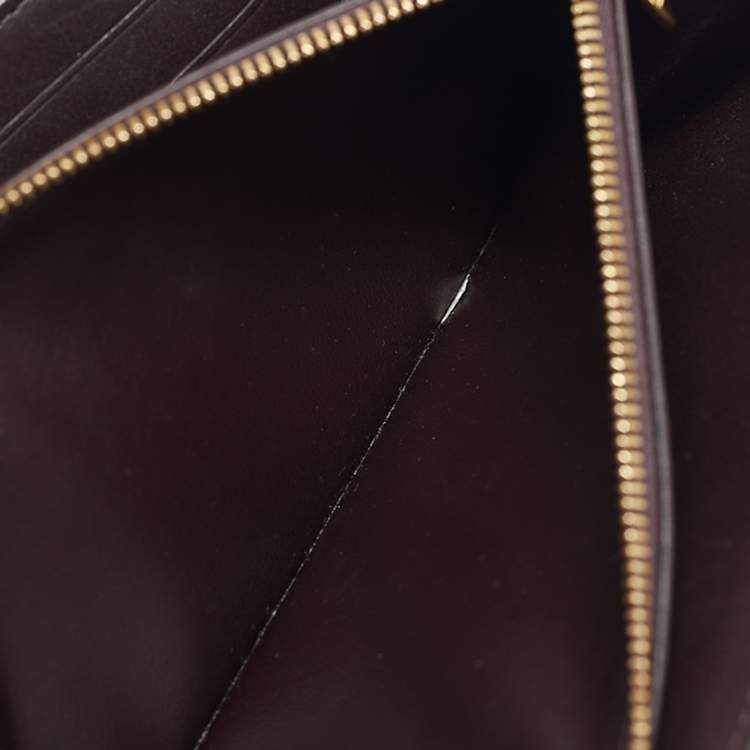 Pre Owned Louis Vuitton Amarante Monogram Vernis Sarah Wallet