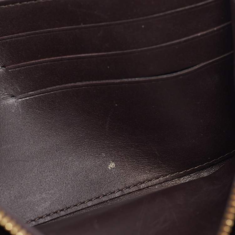 Pre Owned Louis Vuitton Amarante Monogram Vernis Sarah Wallet