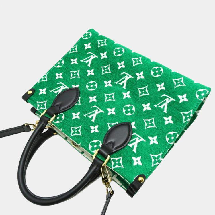 Pre Owned Louis Vuitton Velvet Green LV Match OnTheGo PM Handbag