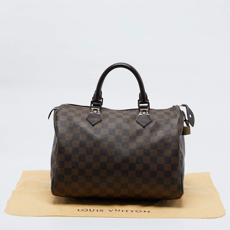 Pre Owned Louis Vuitton Damier Ebene Canvas Speedy 30 Bag