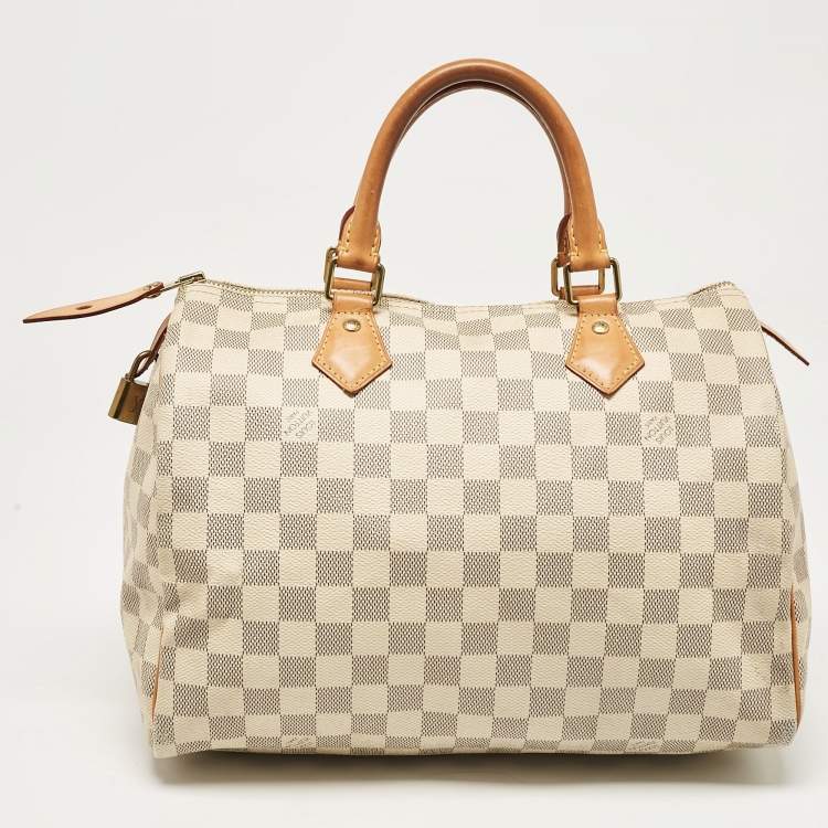 Pre Owned Louis Vuitton Damier Azur Canvas Speedy 30 Bag