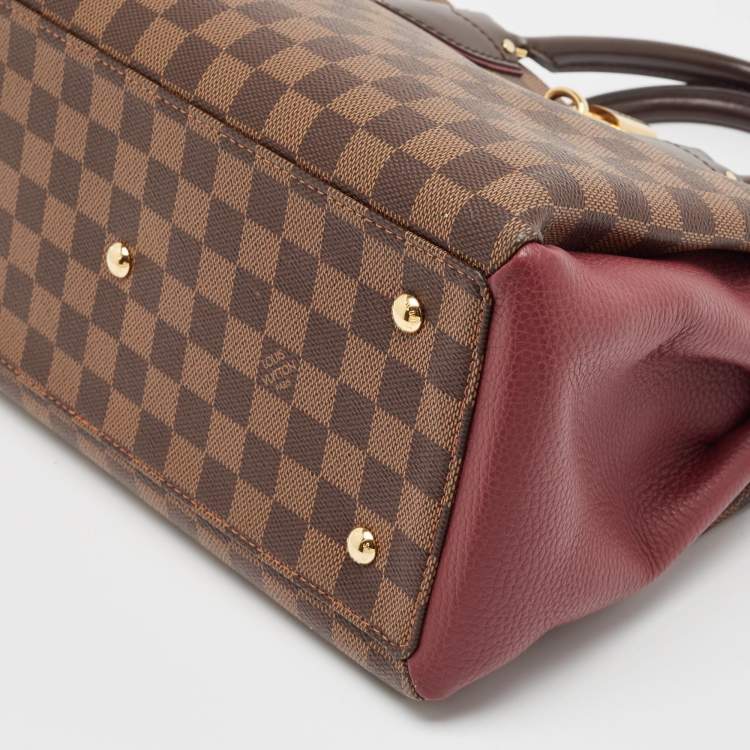 Pre Owned Louis Vuitton Bordeaux Damier Ebene Canvas and Leather Normandy Bag