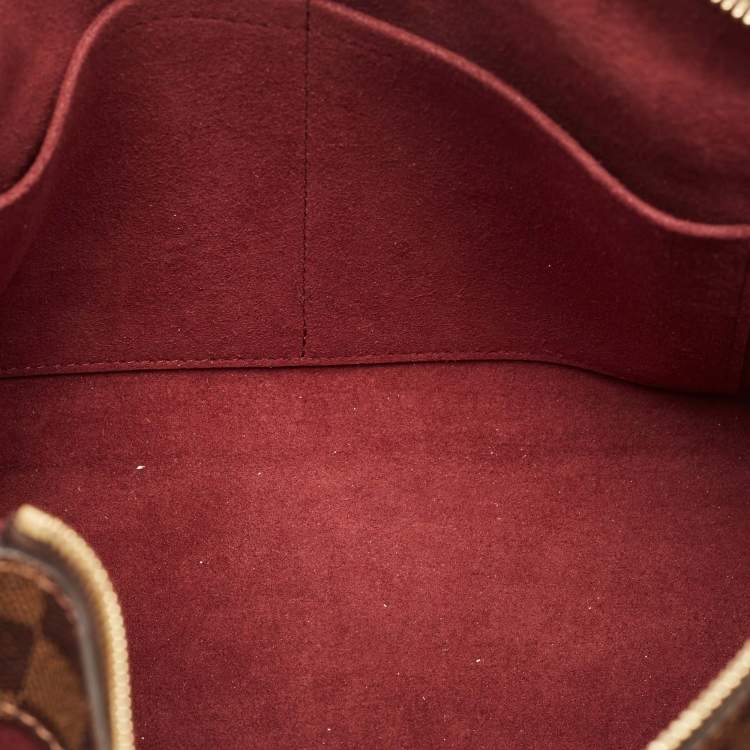 Pre Owned Louis Vuitton Bordeaux Damier Ebene Canvas and Leather Normandy Bag