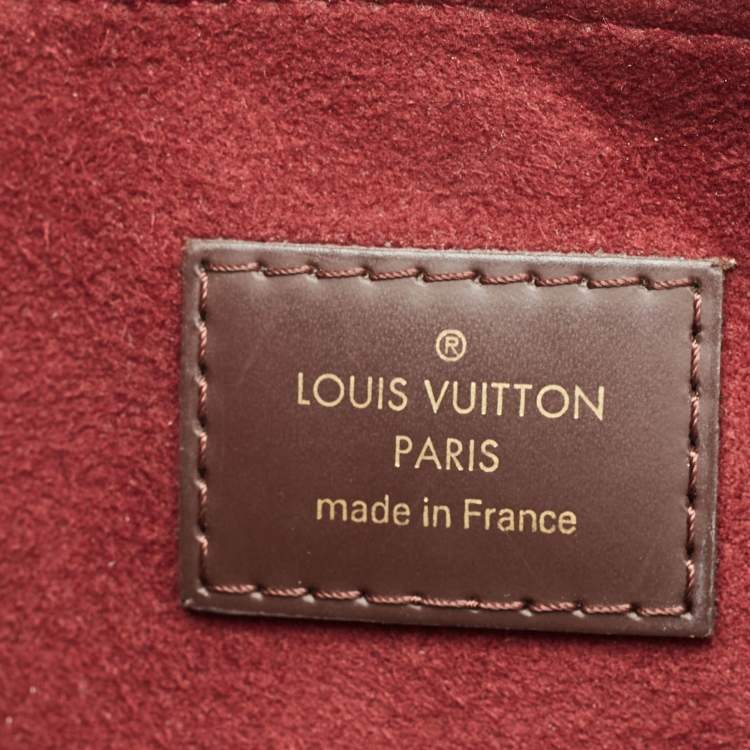 Pre Owned Louis Vuitton Bordeaux Damier Ebene Canvas and Leather Normandy Bag