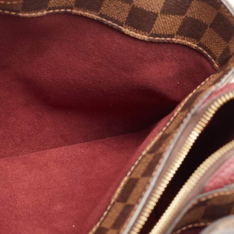 Pre Owned Louis Vuitton Bordeaux Damier Ebene Canvas and Leather Normandy Bag