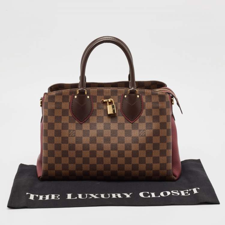 Pre Owned Louis Vuitton Bordeaux Damier Ebene Canvas and Leather Normandy Bag