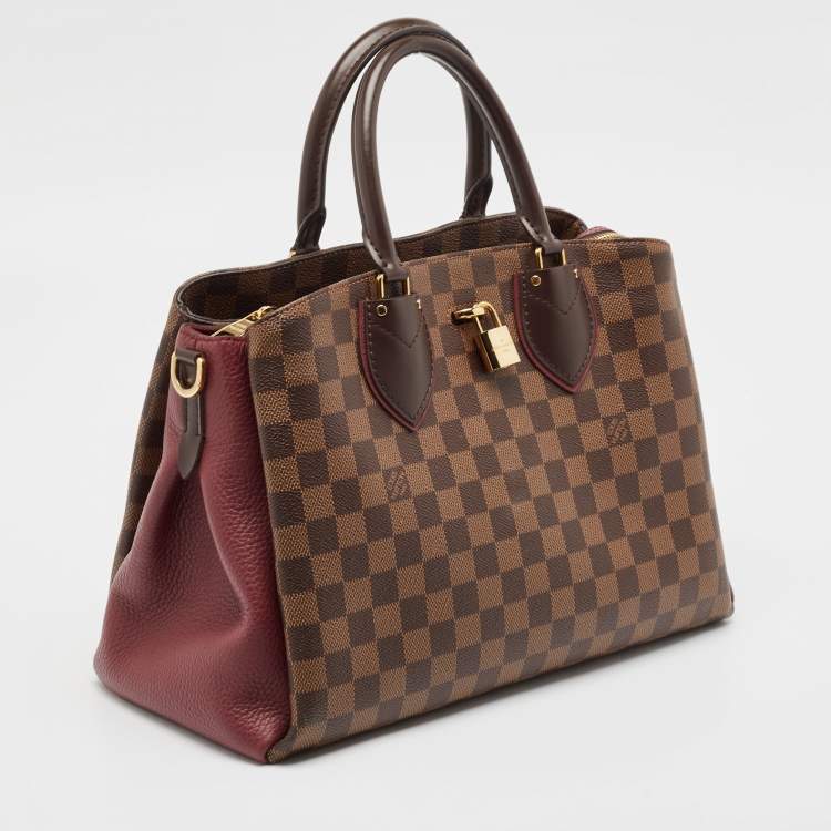 Pre Owned Louis Vuitton Bordeaux Damier Ebene Canvas and Leather Normandy Bag