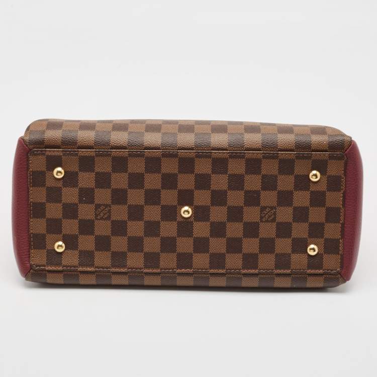 Pre Owned Louis Vuitton Bordeaux Damier Ebene Canvas and Leather Normandy Bag