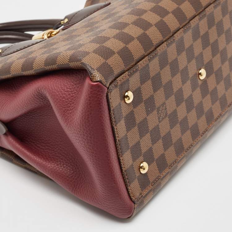 Pre Owned Louis Vuitton Bordeaux Damier Ebene Canvas and Leather Normandy Bag