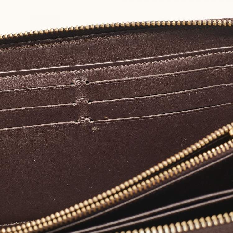 Pre Owned Louis Vuitton Amarante Monogram Vernis Zippy Wallet  