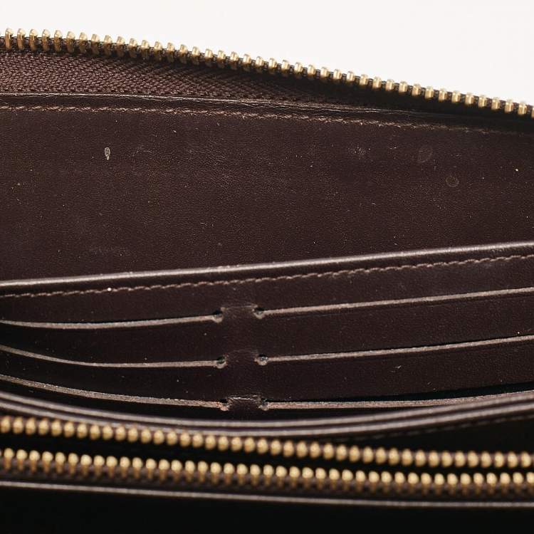 Pre Owned Louis Vuitton Amarante Monogram Vernis Zippy Wallet  