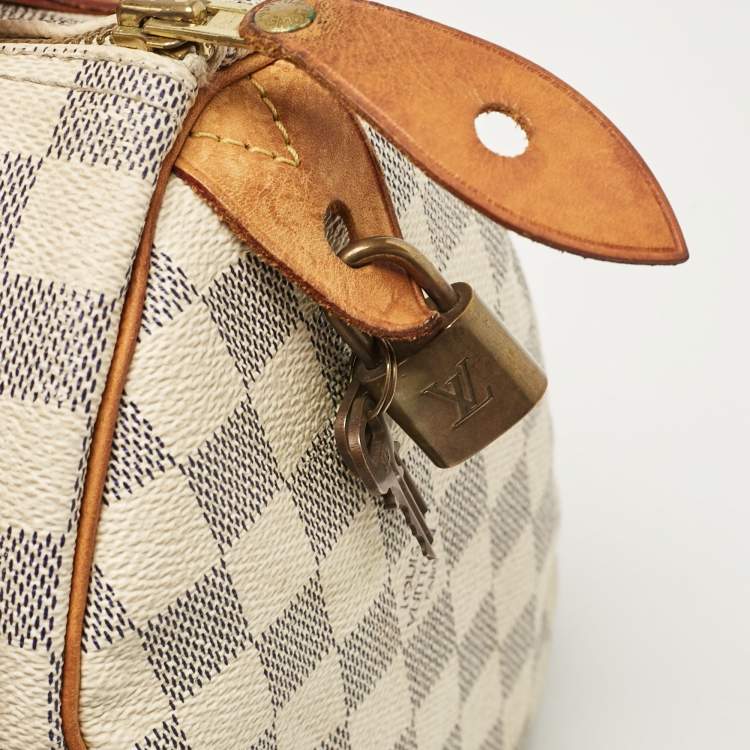 Pre Owned Louis Vuitton Damier Azur Canvas Speedy 25 Bag