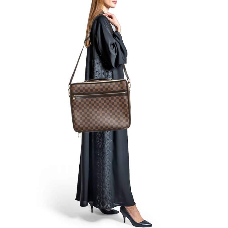 Pre Owned Louis Vuitton Damier Ebene Canvas and Leather Sabana Laptop Bag