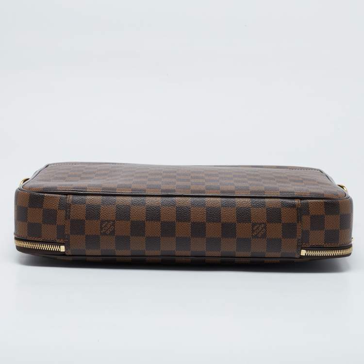 Pre Owned Louis Vuitton Damier Ebene Canvas and Leather Sabana Laptop Bag