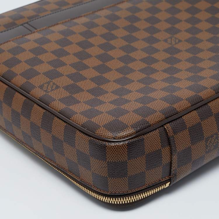 Pre Owned Louis Vuitton Damier Ebene Canvas and Leather Sabana Laptop Bag