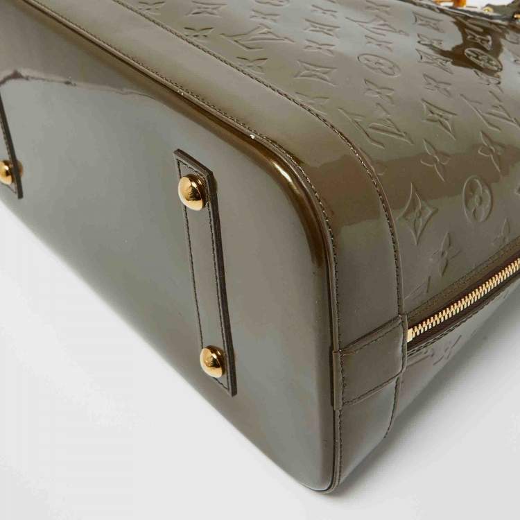 Pre Owned Louis Vuitton Vert Bronze Monogram Vernis Leather Alma GM Bag