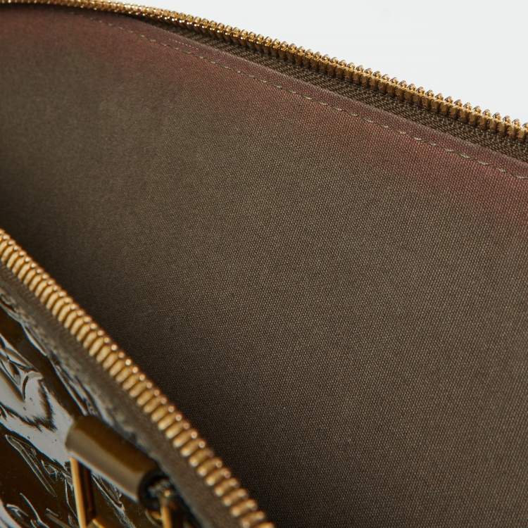 Pre Owned Louis Vuitton Vert Bronze Monogram Vernis Leather Alma GM Bag