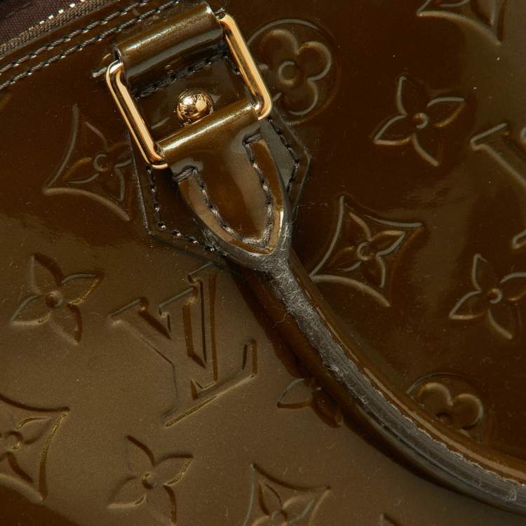 Pre Owned Louis Vuitton Vert Bronze Monogram Vernis Leather Alma GM Bag