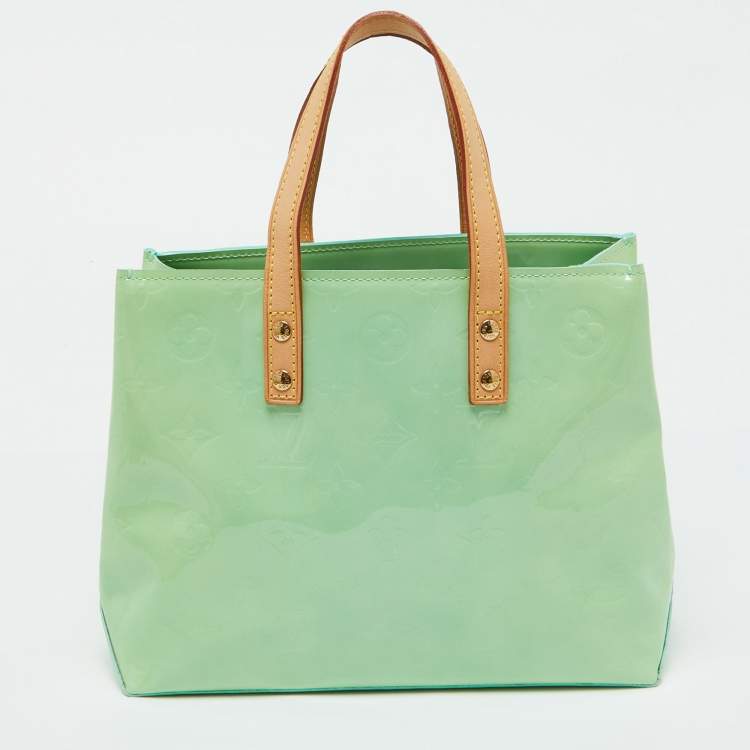 Pre Owned Louis Vuitton Peppermint Monogram Vernis Reade PM Bag