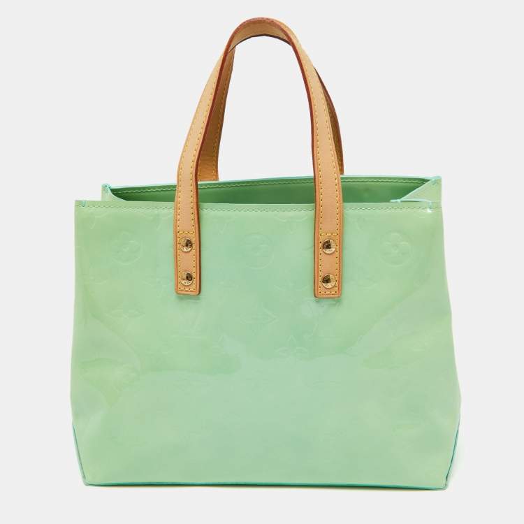 Pre Owned Louis Vuitton Peppermint Monogram Vernis Reade PM Bag