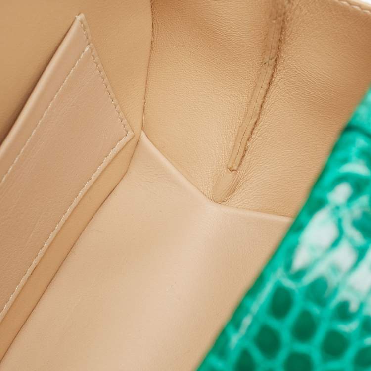 Pre Owned Louis Vuitton Green Crocodile Petite Boite Chapeau Bag
