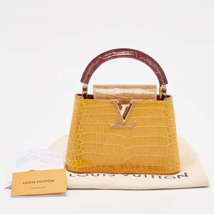 Pre Owned Louis Vuitton Tricolor Crocodile Capucines Mini Bag