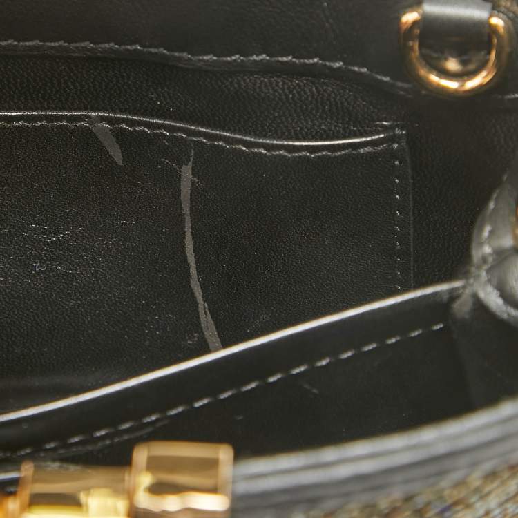 Pre Owned Louis Vuitton Black/Gold Beaded Embroidered Cruella Satin Capucines Mini Bag