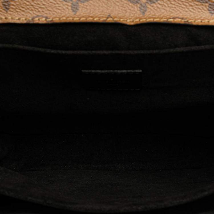 Pre Owned Louis Vuitton Brown Pvc Leather Monogram Reverse Pochette Metis Mm Shoulder Bag