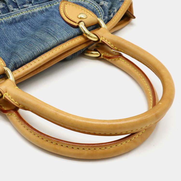 Pre Owned Louis Vuitton Blue Monogram Denim Neo Cavi Gm Tote Bag