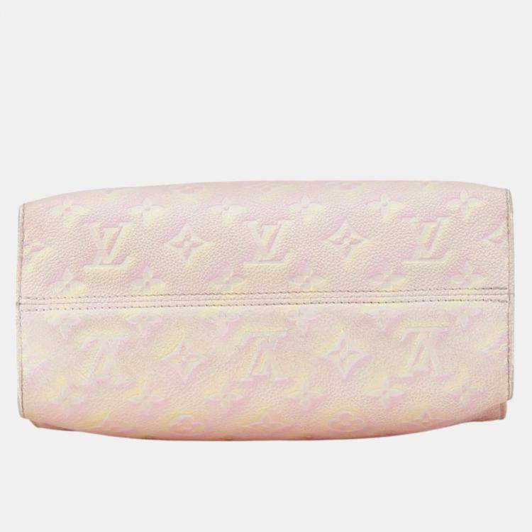 Pre Owned Louis Vuitton Light Pink Yellow Leather Monogram Empreinte OnTheGo PM Handbag