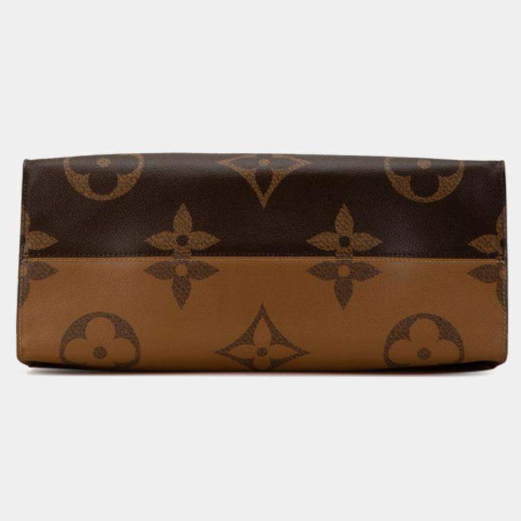 Pre Owned Louis Vuitton Brown Pvc Leather Monogram Giant Reverse On-The-Go Gm Tote Bag