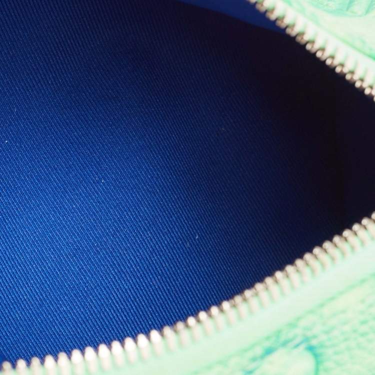 Pre Owned Louis Vuitton Blue/Vert Monogram Taurillon Leather Illusion Keepall XS Bag
