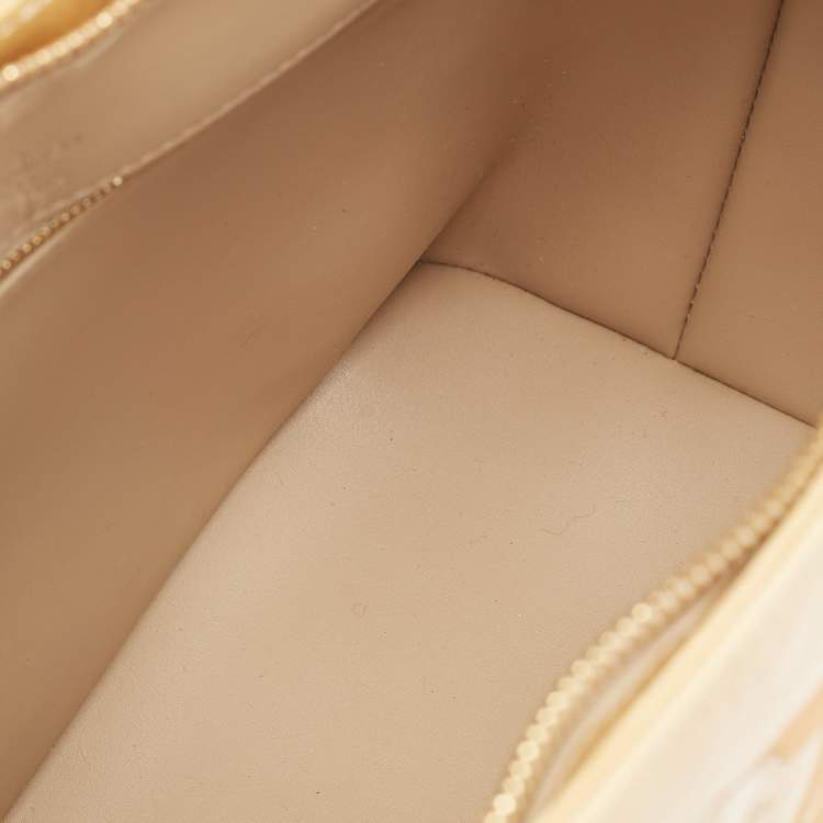 Pre Owned Louis Vuitton Beige Monogram Vernis Houston Bag