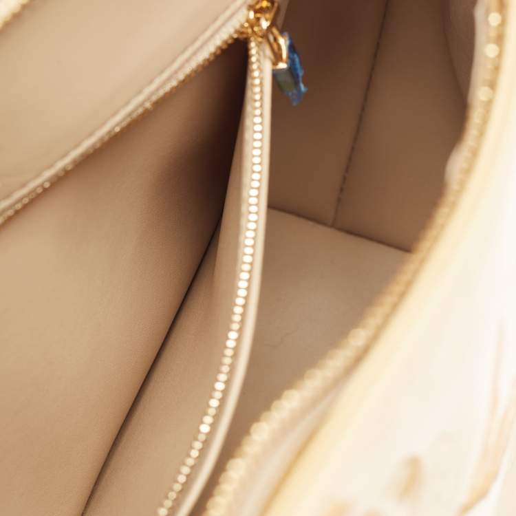 Pre Owned Louis Vuitton Beige Monogram Vernis Houston Bag