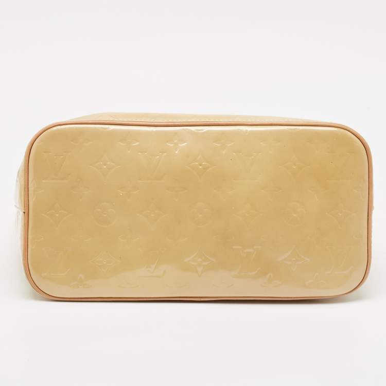 Pre Owned Louis Vuitton Beige Monogram Vernis Houston Bag
