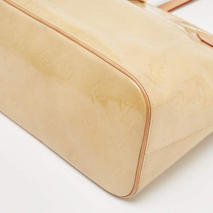 Pre Owned Louis Vuitton Beige Monogram Vernis Houston Bag