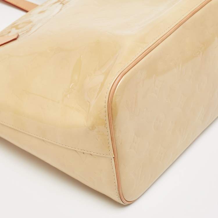 Pre Owned Louis Vuitton Beige Monogram Vernis Houston Bag