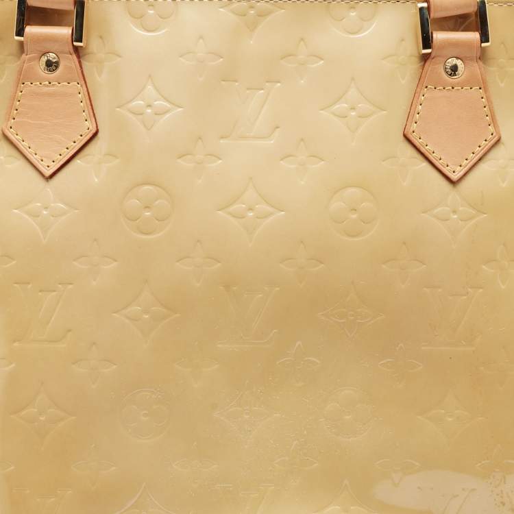 Pre Owned Louis Vuitton Beige Monogram Vernis Houston Bag