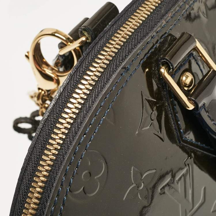Pre Owned Louis Vuitton Vert Bronze Monogram Vernis Alma PM Bag